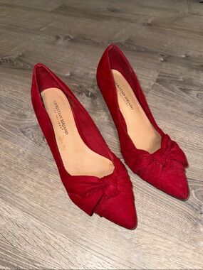 Christian Siriano for Payless Red Bow Pointed Toe Pump Heels 9